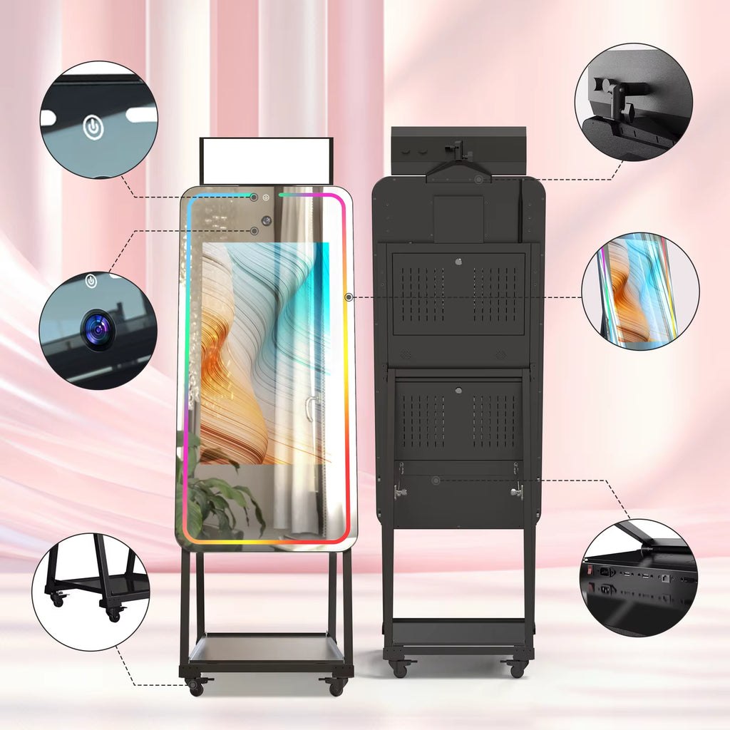 Touch Screen Photobooth Portable Mirror Magic for Wedding Party Activity Photo Booth with Printer and Camera Machine