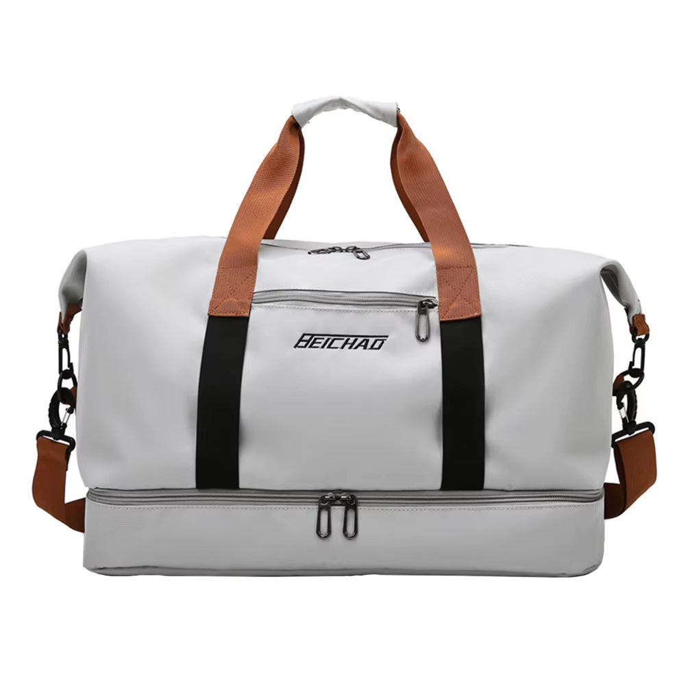 Large Capacity Weekender Travel Bag Lightweight Foldable Duffle with Shoe Compartment Sports Fitness Carry on Bag for Women Men