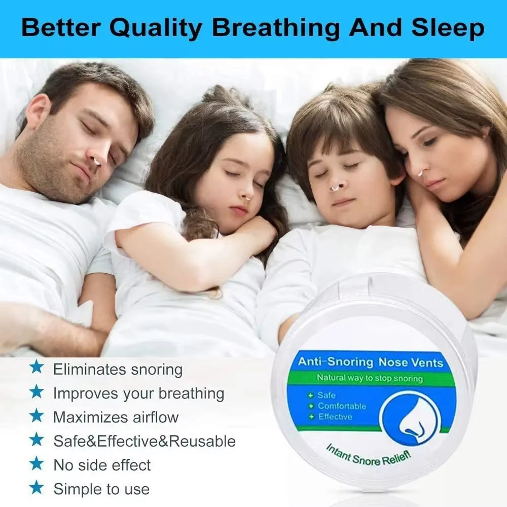 New Blue Silicone 4/8Pcs/Set Snoring Solution anti Snoring Devices Snore Nose Vents Nasal Dilators for Better Sleep Sleeping Aid