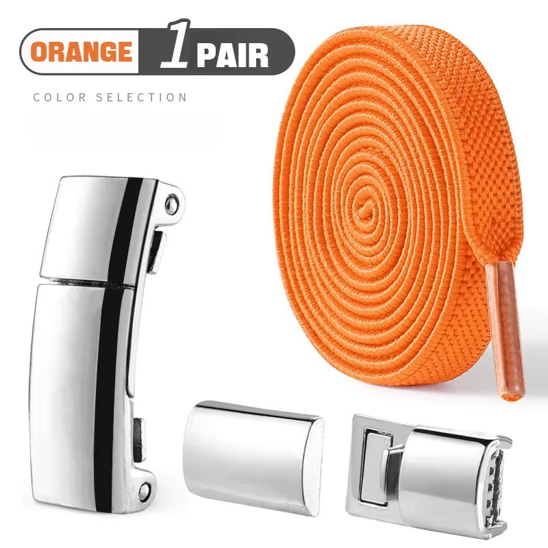 1Pair Magnetic Lock Shoelaces without Ties Flat Elastic Laces Sneakers Boots No Tie Shoelace Rubber Bands for Shoes Accessories