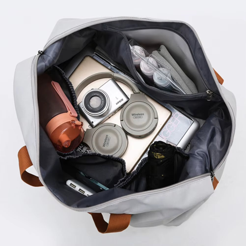 Large Capacity Weekender Travel Bag Lightweight Foldable Duffle with Shoe Compartment Sports Fitness Carry on Bag for Women Men