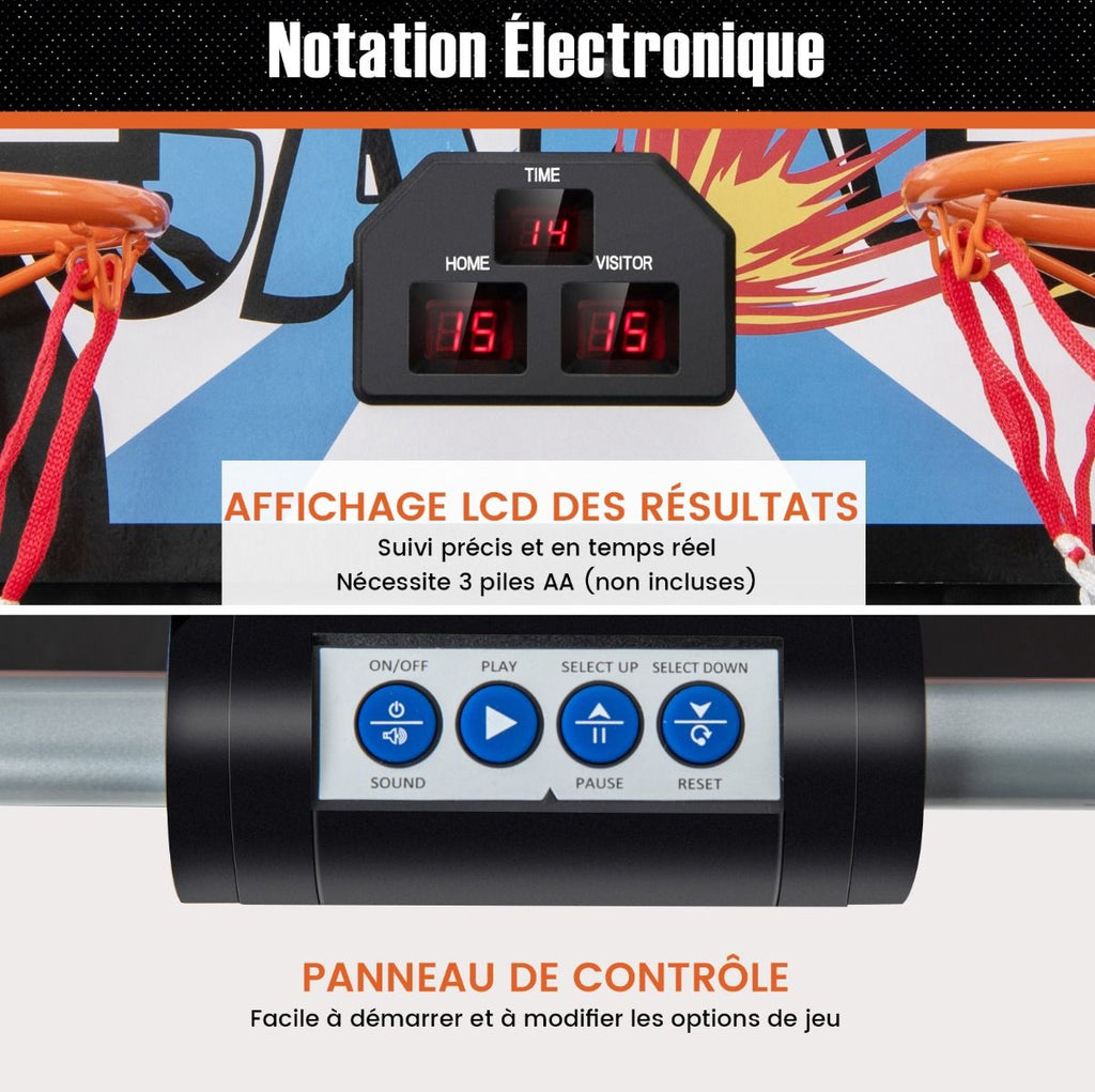 Jeu De Basketball Arcade Panier Compteur Basketball Panier De Basketball Arcade Blanc Et Noir 185X108X205Cm En Acier Bleu/Blanc/Gris/Violet