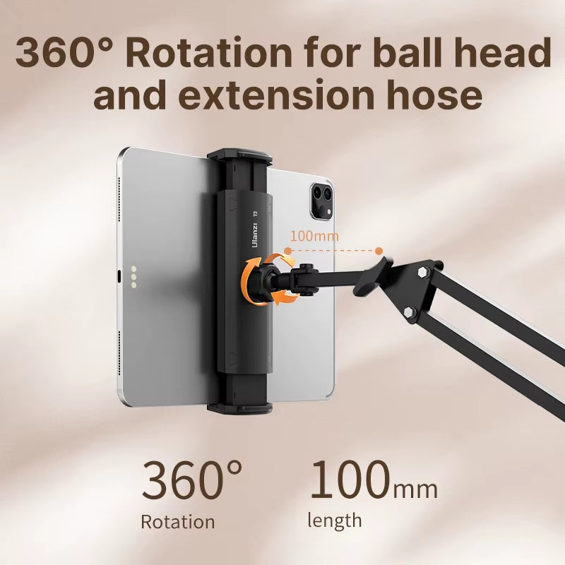 T2 Metal Desktop Stand Long Arm Tablet Stand Bed Desktop Lazy Bracket Support Ipad Smartphone Holder Microphone Boom Arm