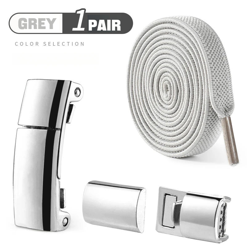 1Pair Magnetic Lock Shoelaces without Ties Flat Elastic Laces Sneakers Boots No Tie Shoelace Rubber Bands for Shoes Accessories