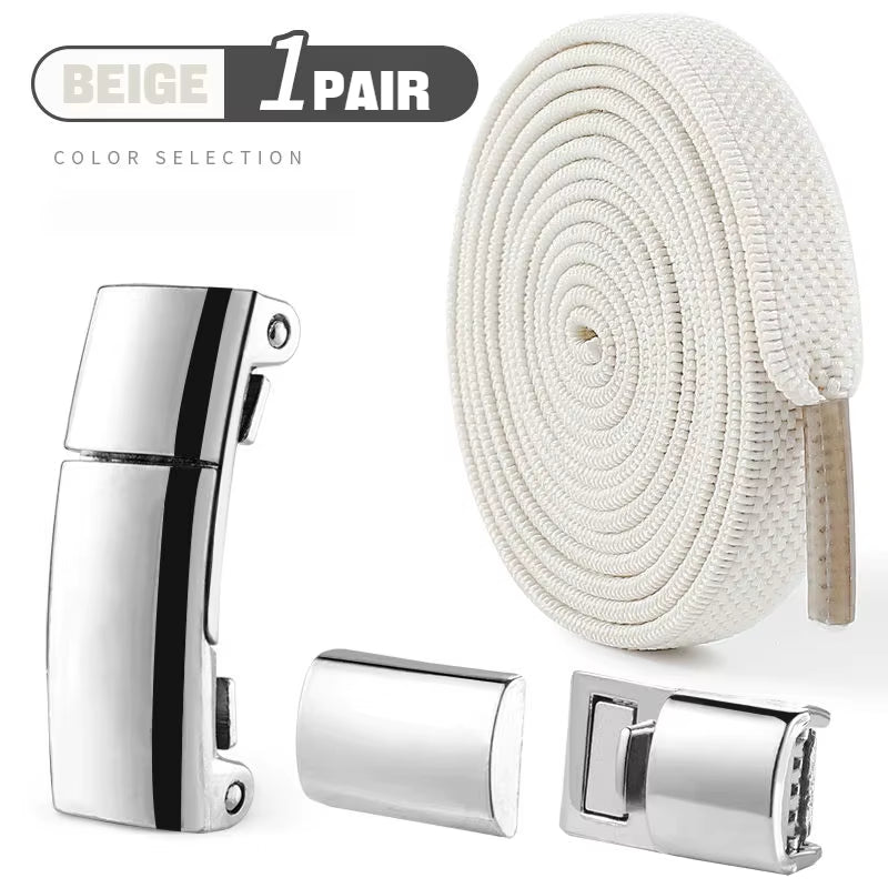 1Pair Magnetic Lock Shoelaces without Ties Flat Elastic Laces Sneakers Boots No Tie Shoelace Rubber Bands for Shoes Accessories