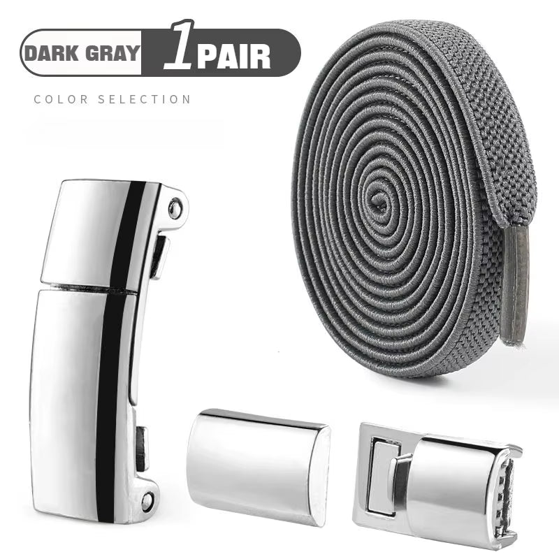 1Pair Magnetic Lock Shoelaces without Ties Flat Elastic Laces Sneakers Boots No Tie Shoelace Rubber Bands for Shoes Accessories