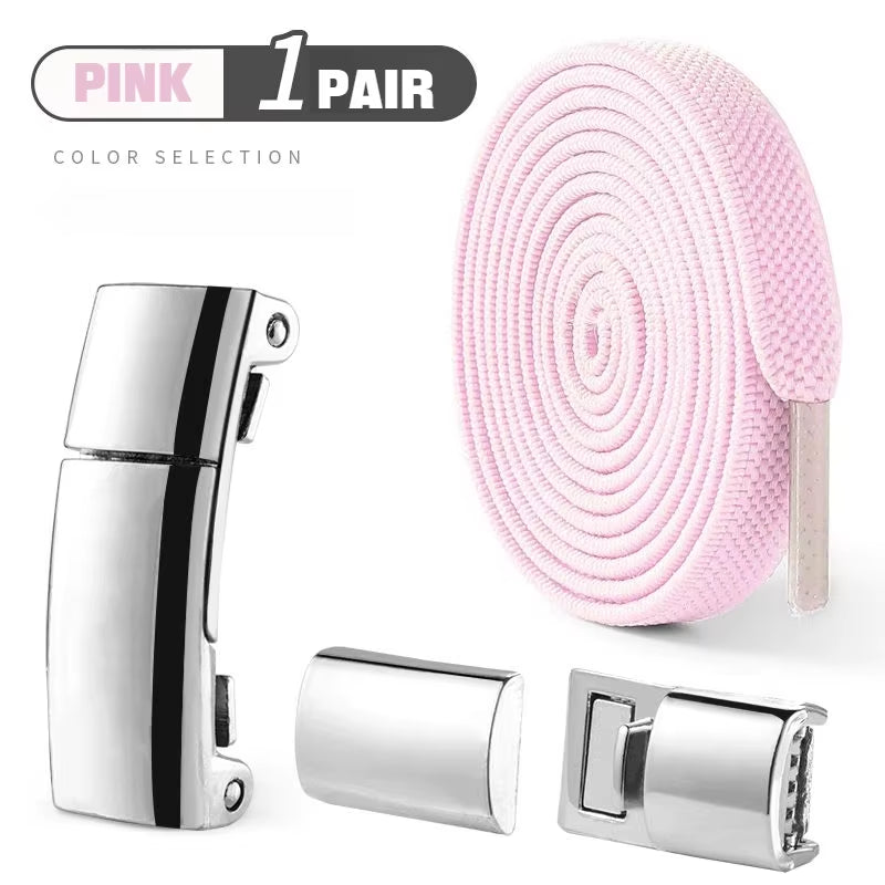 1Pair Magnetic Lock Shoelaces without Ties Flat Elastic Laces Sneakers Boots No Tie Shoelace Rubber Bands for Shoes Accessories