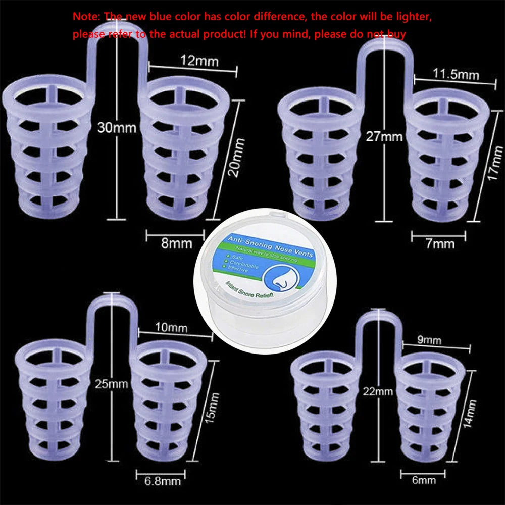 New Blue Silicone 4/8Pcs/Set Snoring Solution anti Snoring Devices Snore Nose Vents Nasal Dilators for Better Sleep Sleeping Aid