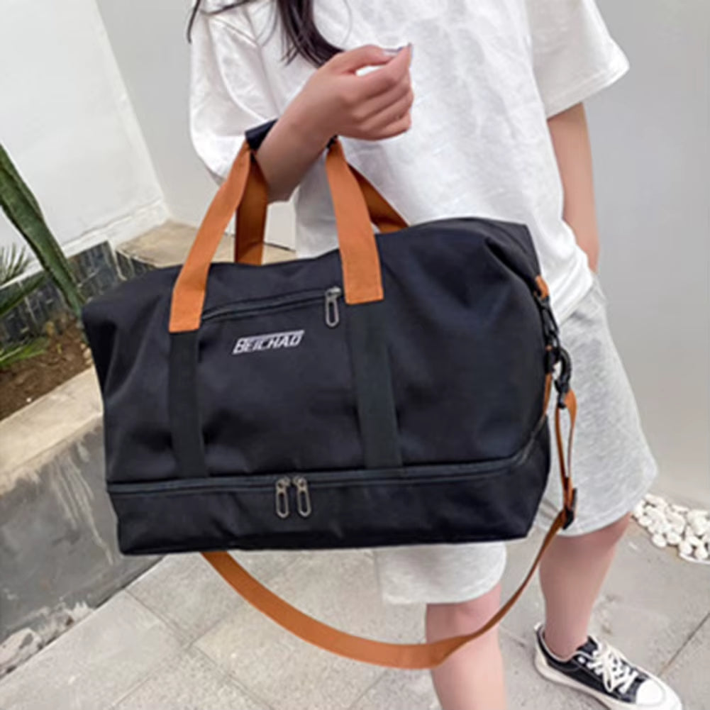 Large Capacity Weekender Travel Bag Lightweight Foldable Duffle with Shoe Compartment Sports Fitness Carry on Bag for Women Men