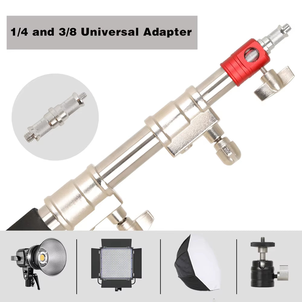 320Cm Photography Magic Leg with 3 Wheels All Metal C-Stand Bracket Stainless Steel Tripod for Stainless Steell Arm Crossbar