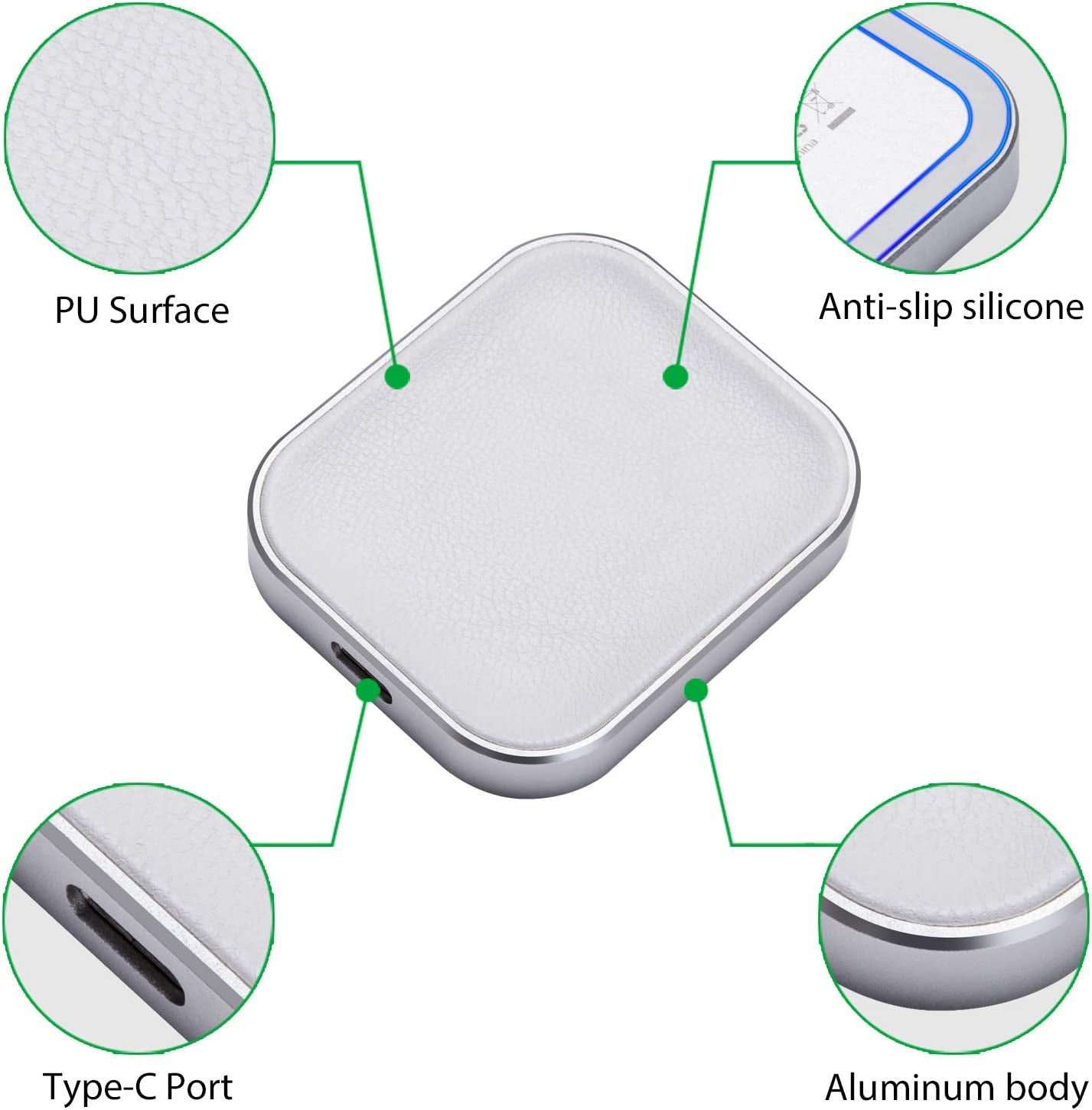 For Airpod Charger, Designed Wireless Charger for Airpods 4(Anc)/3Rd/2Nd Gen, for New Airpod Pro 3 (2025)/ 2Nd Gen, Wireless Earbuds, Slim & Compact for Travel Home Office, (Silver+White)