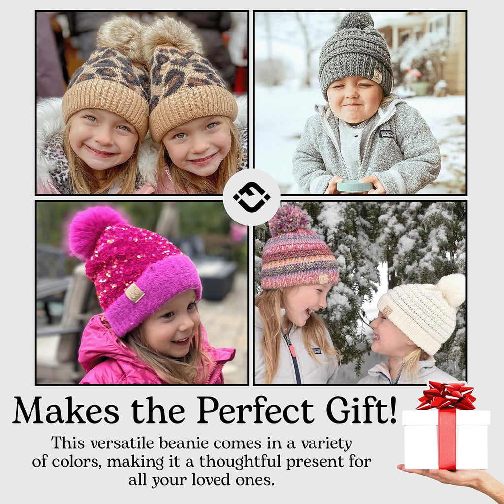 Toddler Pom Beanie – Kids Winter Hat for Ages 1–4, Baby Boy & Girl Knit Beanies, Warm Cozy Knit Snow Hats