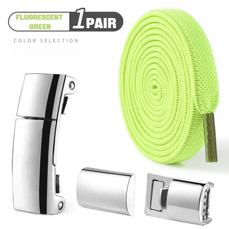1Pair Magnetic Lock Shoelaces without Ties Flat Elastic Laces Sneakers Boots No Tie Shoelace Rubber Bands for Shoes Accessories