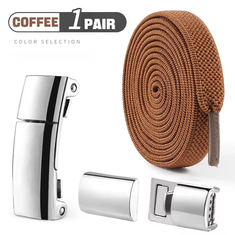 1Pair Magnetic Lock Shoelaces without Ties Flat Elastic Laces Sneakers Boots No Tie Shoelace Rubber Bands for Shoes Accessories