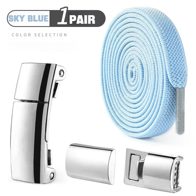 1Pair Magnetic Lock Shoelaces without Ties Flat Elastic Laces Sneakers Boots No Tie Shoelace Rubber Bands for Shoes Accessories