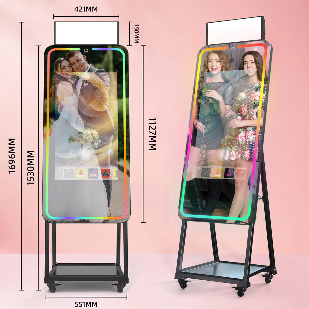 Touch Screen Photobooth Portable Mirror Magic for Wedding Party Activity Photo Booth with Printer and Camera Machine