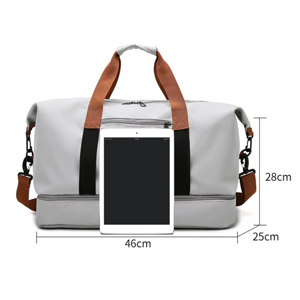 Large Capacity Weekender Travel Bag Lightweight Foldable Duffle with Shoe Compartment Sports Fitness Carry on Bag for Women Men
