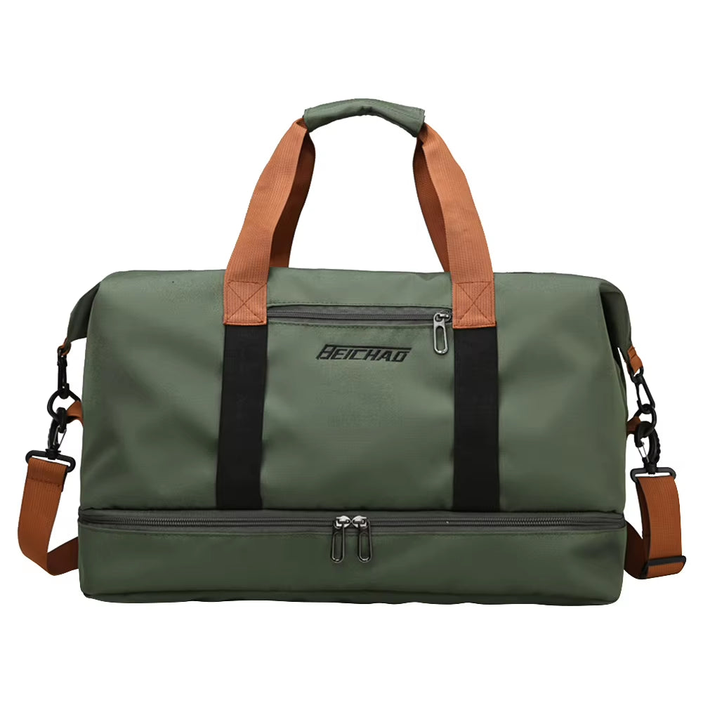 Large Capacity Weekender Travel Bag Lightweight Foldable Duffle with Shoe Compartment Sports Fitness Carry on Bag for Women Men