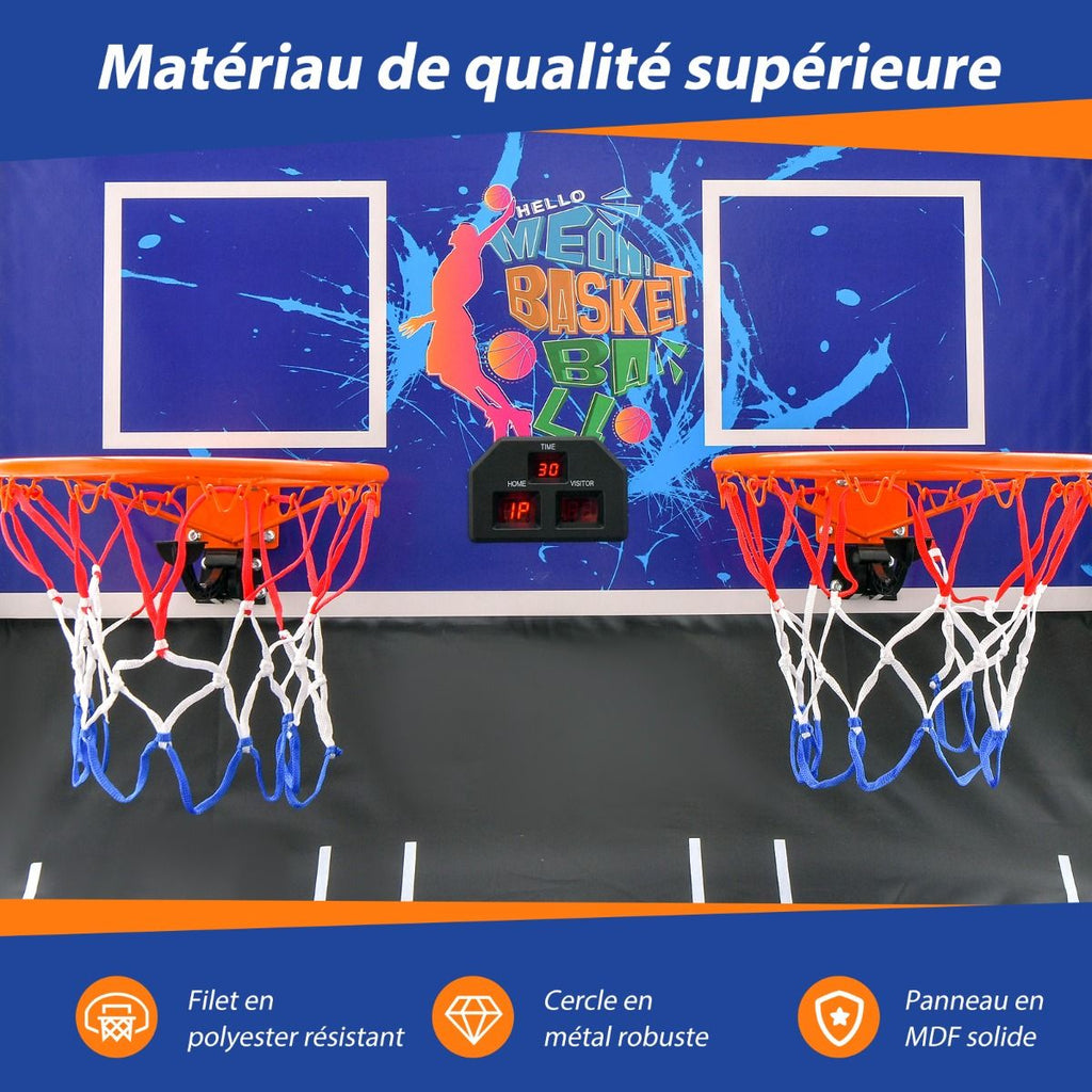 Jeu De Basketball Arcade Panier Compteur Basketball Panier De Basketball Arcade Blanc Et Noir 185X108X205Cm En Acier Bleu/Blanc/Gris/Violet