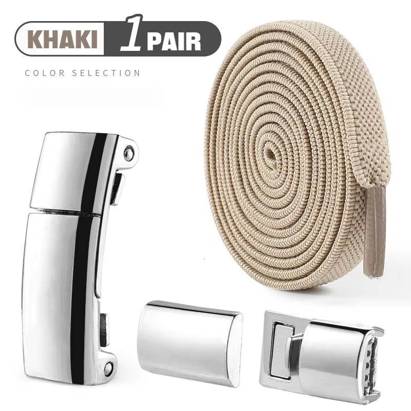 1Pair Magnetic Lock Shoelaces without Ties Flat Elastic Laces Sneakers Boots No Tie Shoelace Rubber Bands for Shoes Accessories